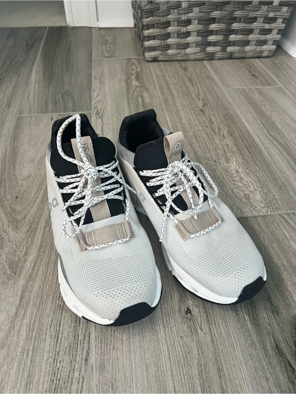 On Running Men’s Athletic Sneakers in Light Gray and Black